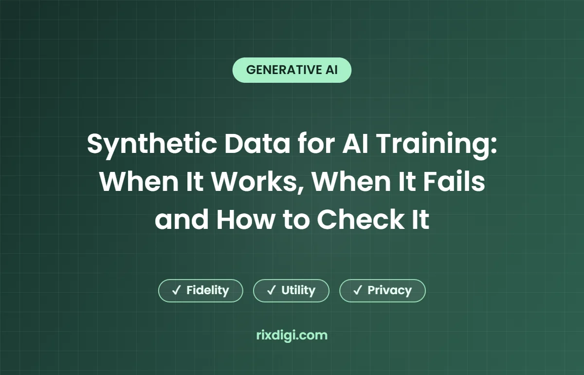 Synthetic Data for AI Training: When It Works, When It Fails and How to Check It